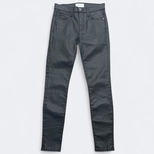Current/Elliott Jeans‎ Womens 27 Black Coated Denim High Waist Ankle Skinny USA